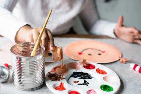 Woman Pouring Down a Brown Paint