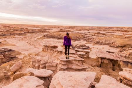 Woman Standing on Canyon