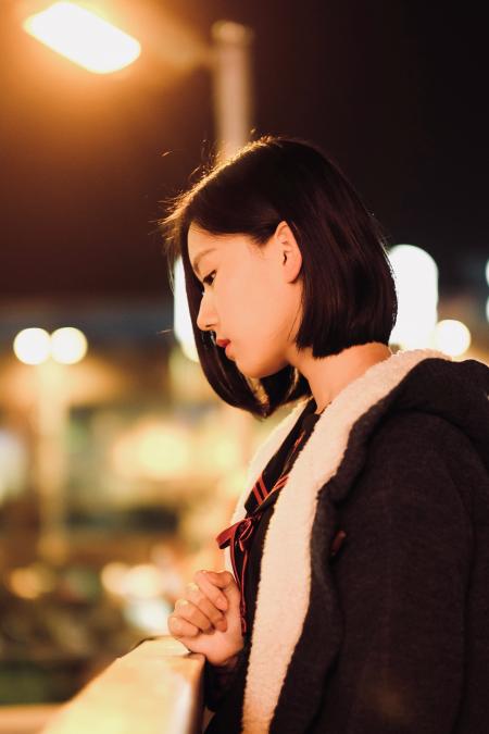 Woman Wearing Black And White Fur Coat