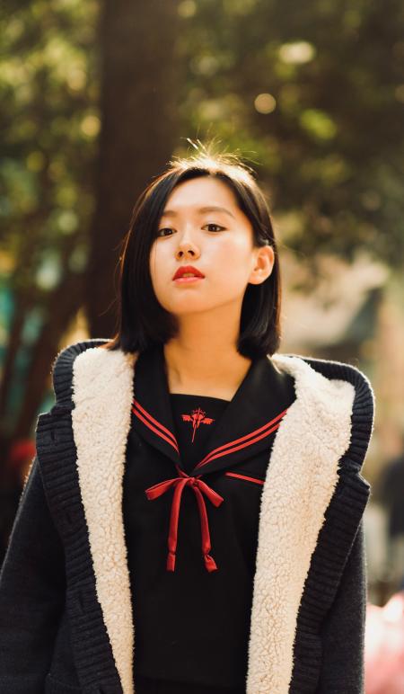 Woman Wearing Black And White Jacket