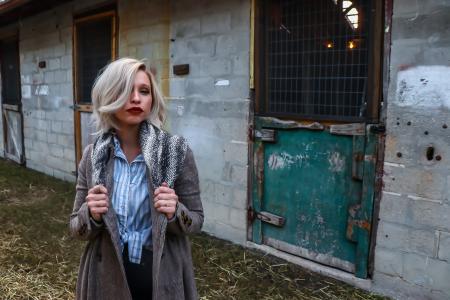 Woman Wearing Black Coat