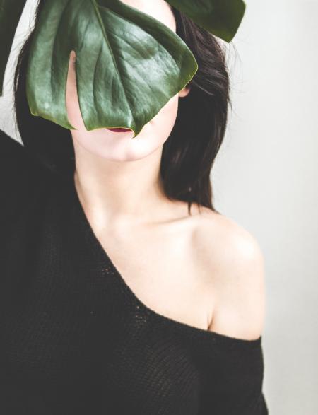 Woman Wearing Black One-shoulder Shirt