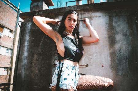 Woman Wearing Black Tank Top and White Short