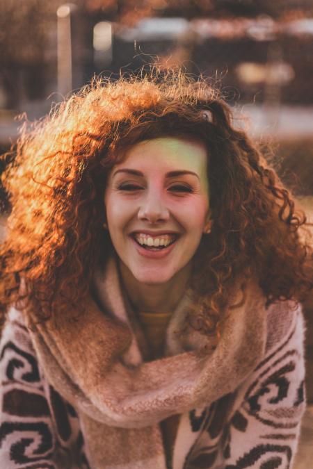 Woman Wearing Brown Scarf