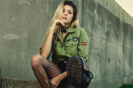 Woman Wearing Green Long-sleeved Shirt