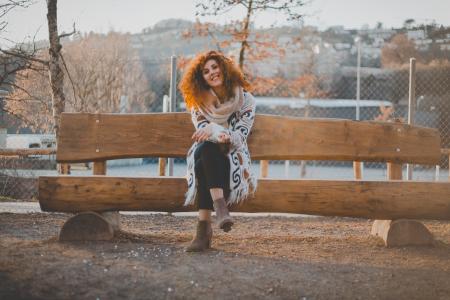 Woman Wearing Knitted Sweater