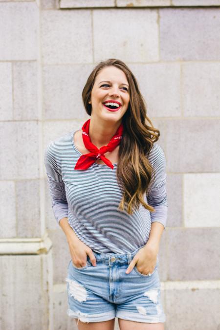 Woman Wearing Scarf