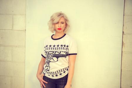 Woman Wearing White Crew-neck Shirt