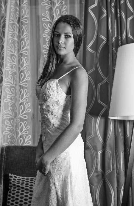 Woman Wearing White Floral Bridal Gown