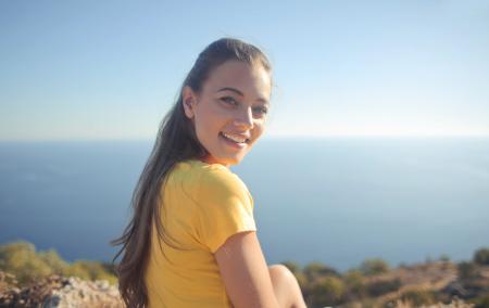 Woman Wearing Yellow Shirt