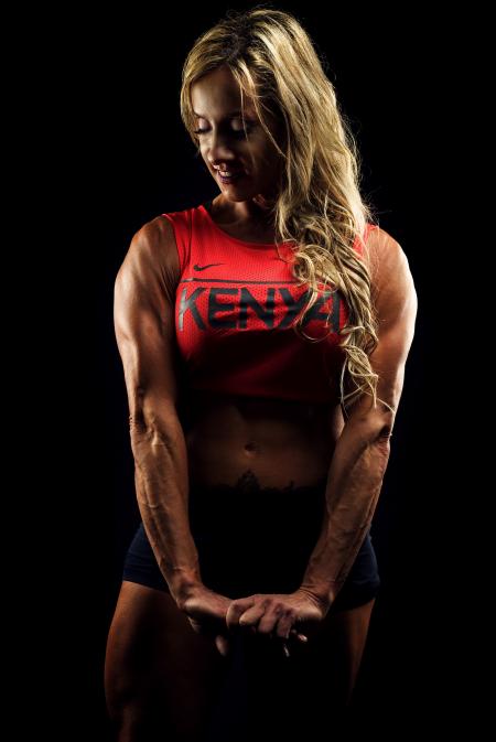 Woman Wears Red Nike Crop Top