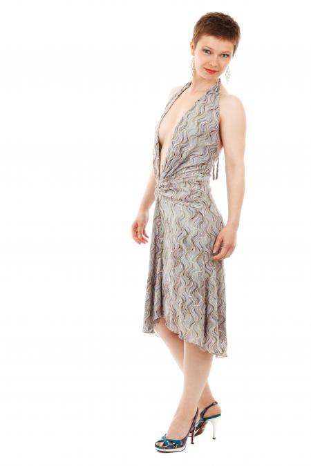 Women's Gray Halter Dress