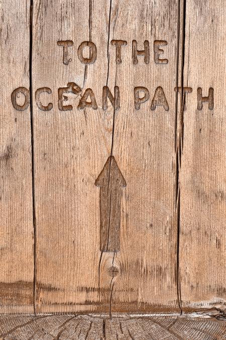 Wood Ocean Path Sign - HDR