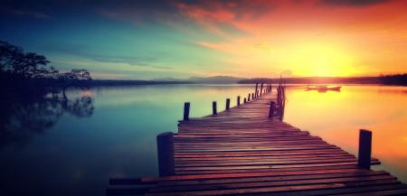 Wooden Jetty at Sunset - Dreamy Looks