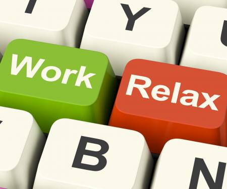 Work Relax Keys Showing Decision To Take A Break Or Start Retirement