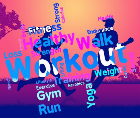 Workout Words Shows Get Fit And Exercising