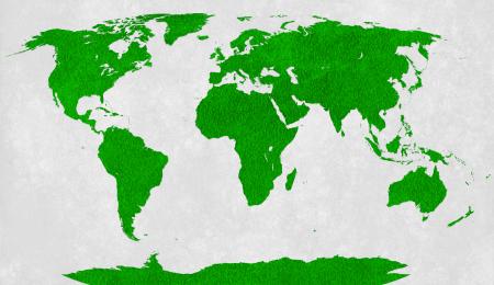 World Map - Green Velvet