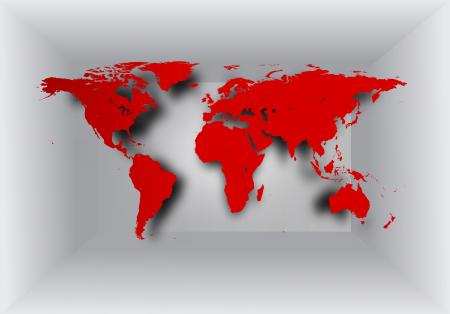 World map on 3D background