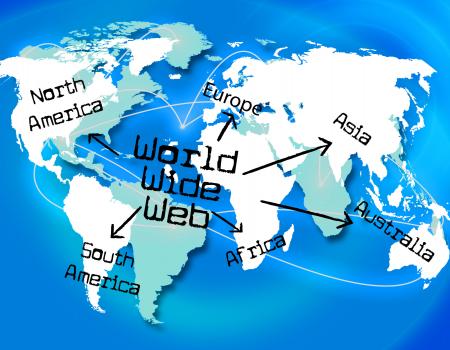 World Wide Web Shows Searching Globalize And Online