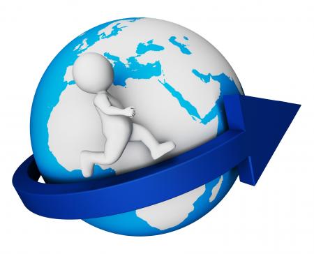 Worldwide Globe Means Render Globally And Globalisation 3d Rendering