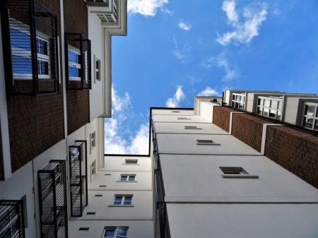 Worms Eyeview Photography of White and Brown Buildings