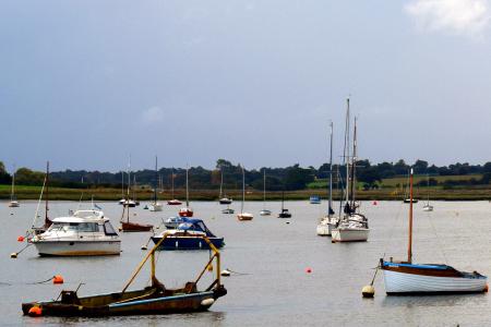 Yachts and boats on the River Deben