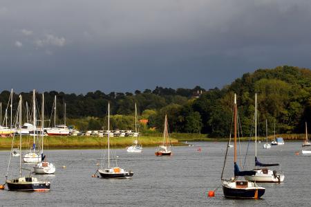 Yachts and boats on the River Deben