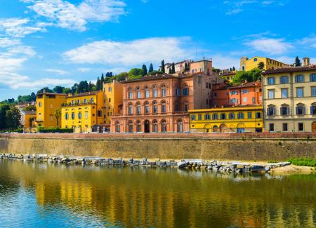 Yellow and Orange Buildings Near River