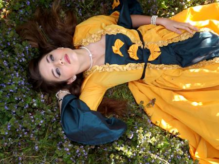 Yellow Dressed Woman on Green Leafed Plant