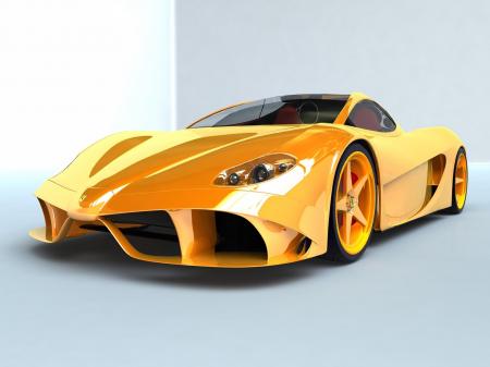 Yellow Ferrari Car