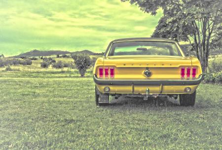 Yellow Ford Mustang - Vintage Car