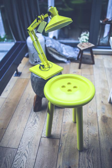 Yellow lamp and little table