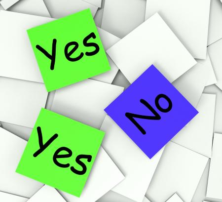 Yes No Post-It Notes Show Accept Or Decline