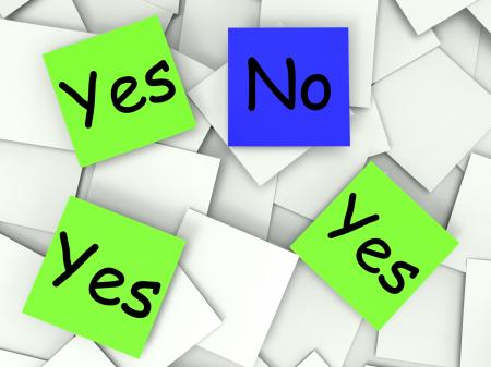 Yes No Post-It Notes Show Agree Or Disagree