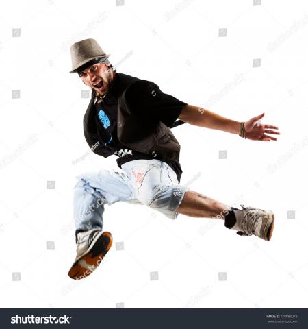 Young jumping man