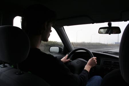 Young man driving