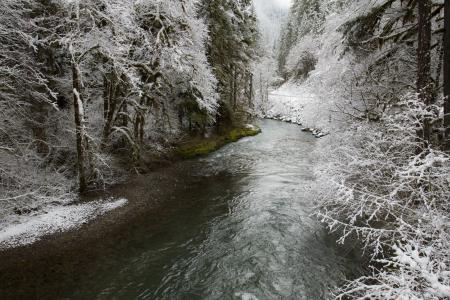 Yukwah recreation area in snow, Oregon