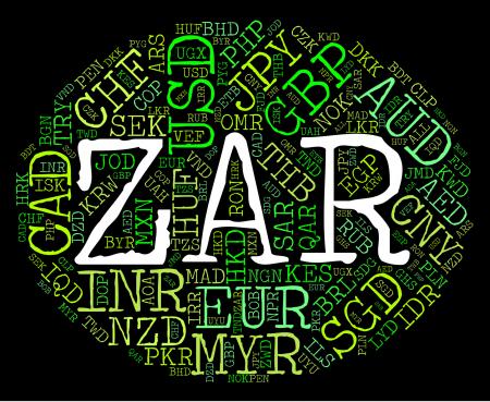 Zar Currency Represents South African Rands And Banknote