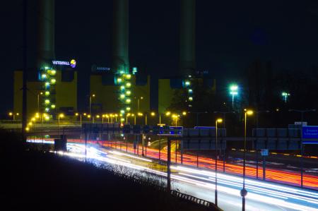 Zoomed in on power station and motorway, Wilmersdorf