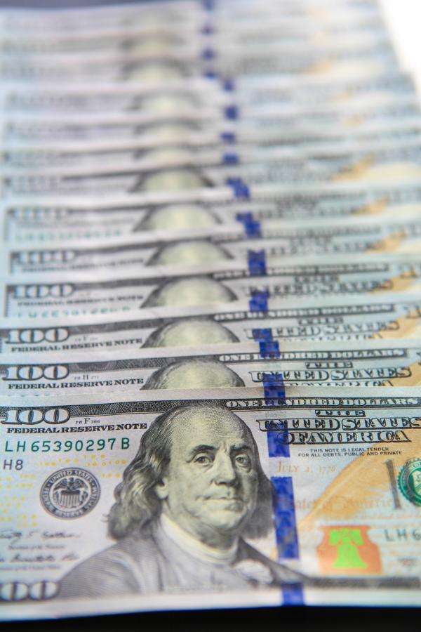 100 Dollar Bills Close-up