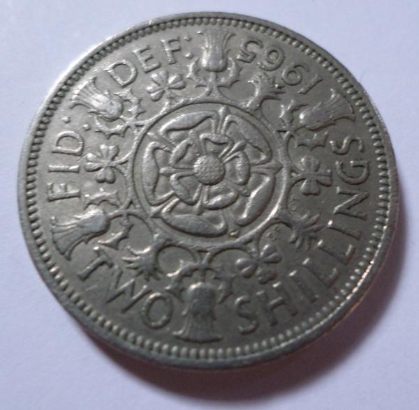 1965 Two shillings coin