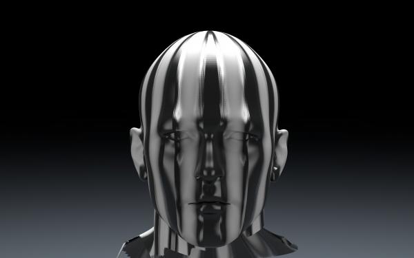 3D Sculpture of Man's Head
