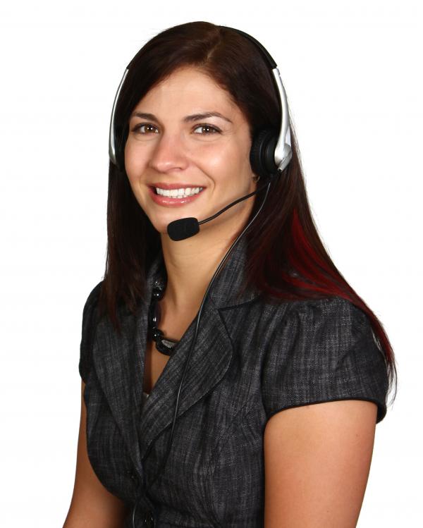 A Beautiful Call Center Woman Isolated