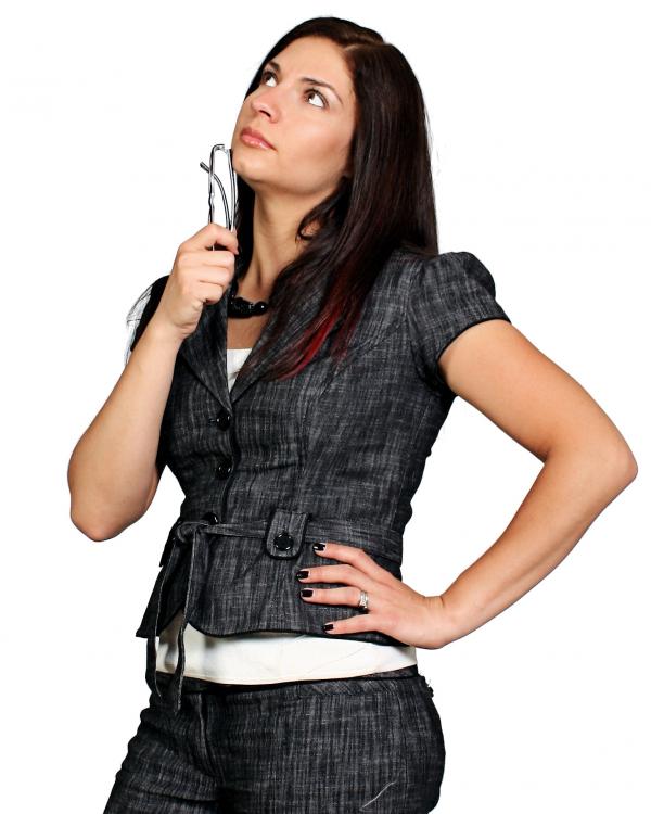 A beautiful young business woman posing