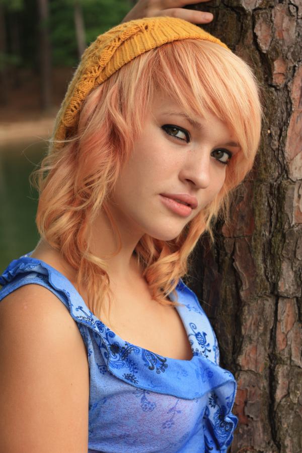 A beautiful young woman posing