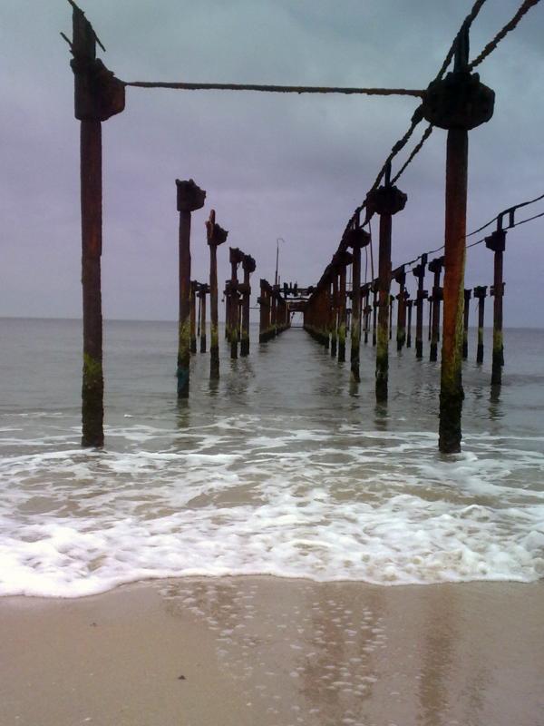 A Broken bridge in Sea