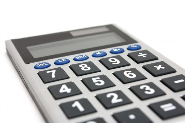 A calculator isolated on white