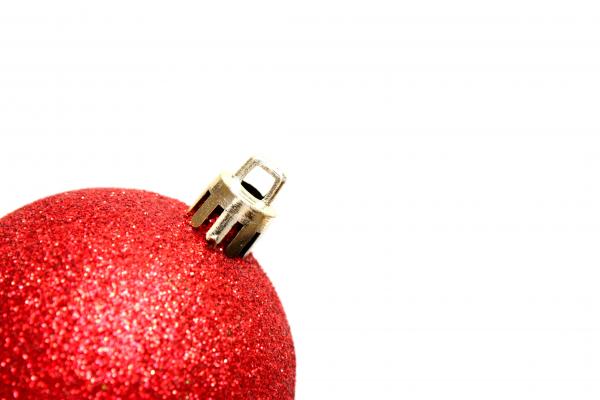 A red Christmas ornament