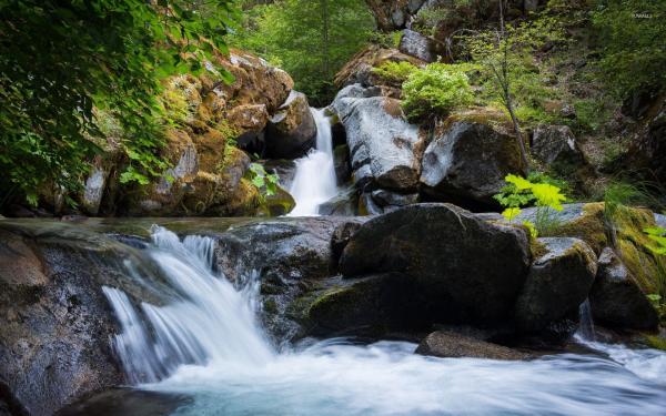 A rocky waterfall