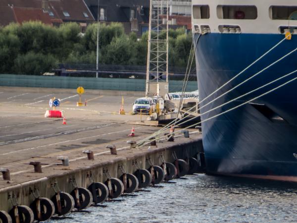 A ship at port